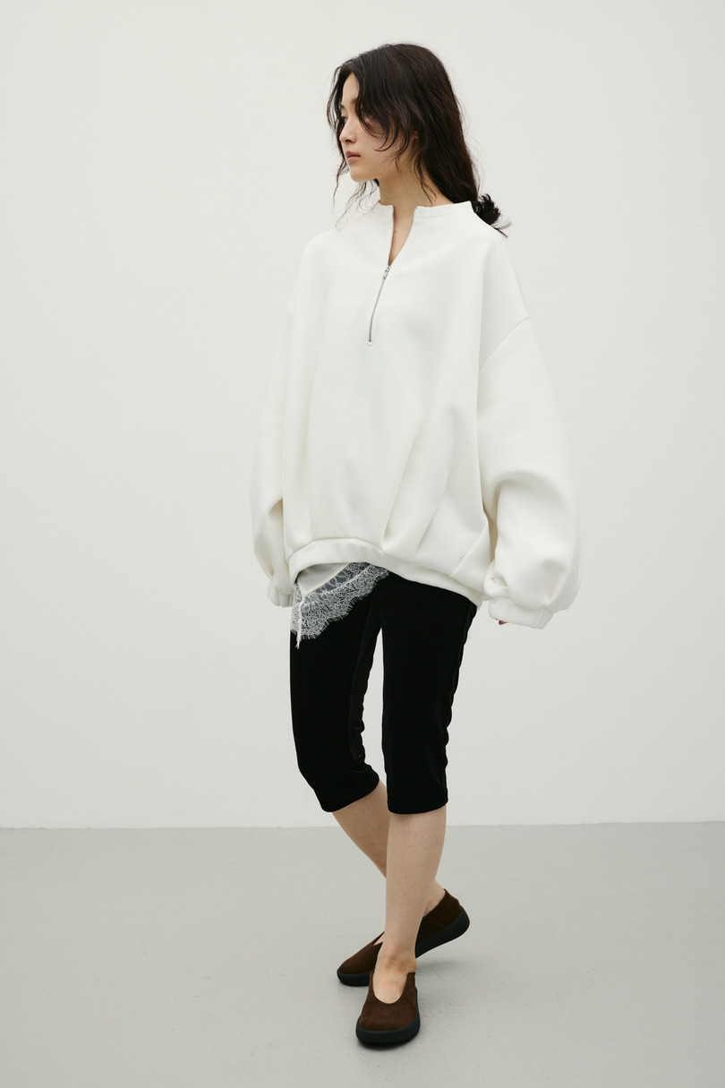 フロントジップダンボールスウェット 詳細画像 WHT 2
