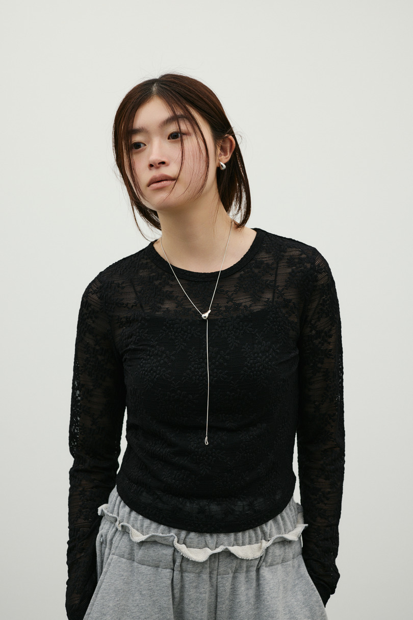 ジャガードレースカットトップ 詳細画像 BLK 5