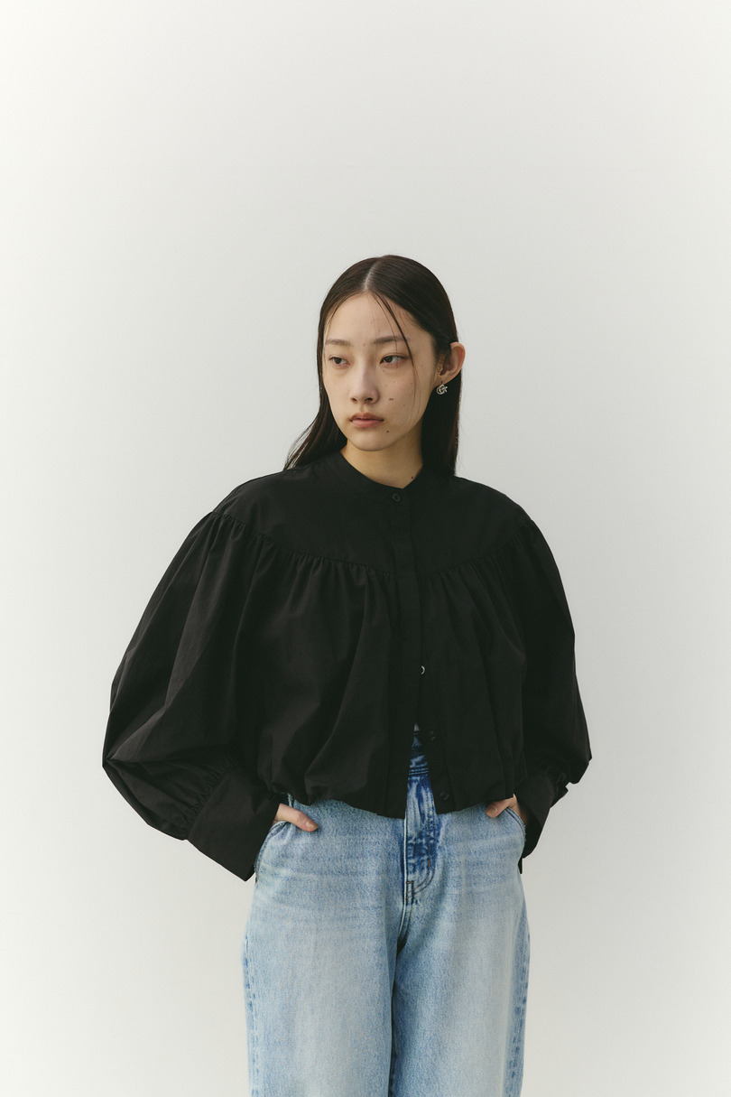 ギャザーバルーンブラウス 詳細画像 BLK 3