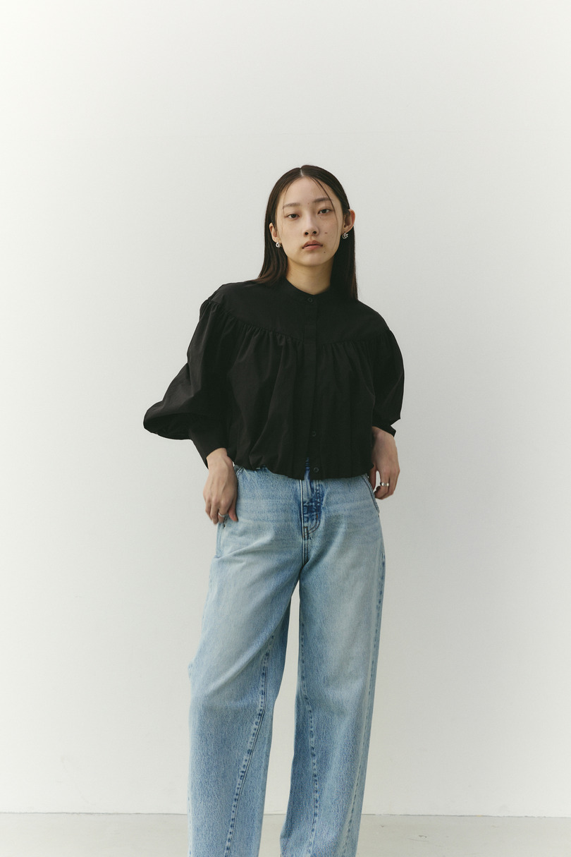 ギャザーバルーンブラウス 詳細画像 BLK 4