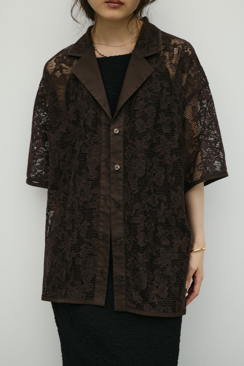 テーラーカラーレースシャツ 詳細画像 BRN 6