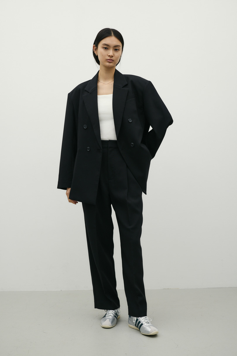 ストレートタックパンツ 詳細画像 BLK 2