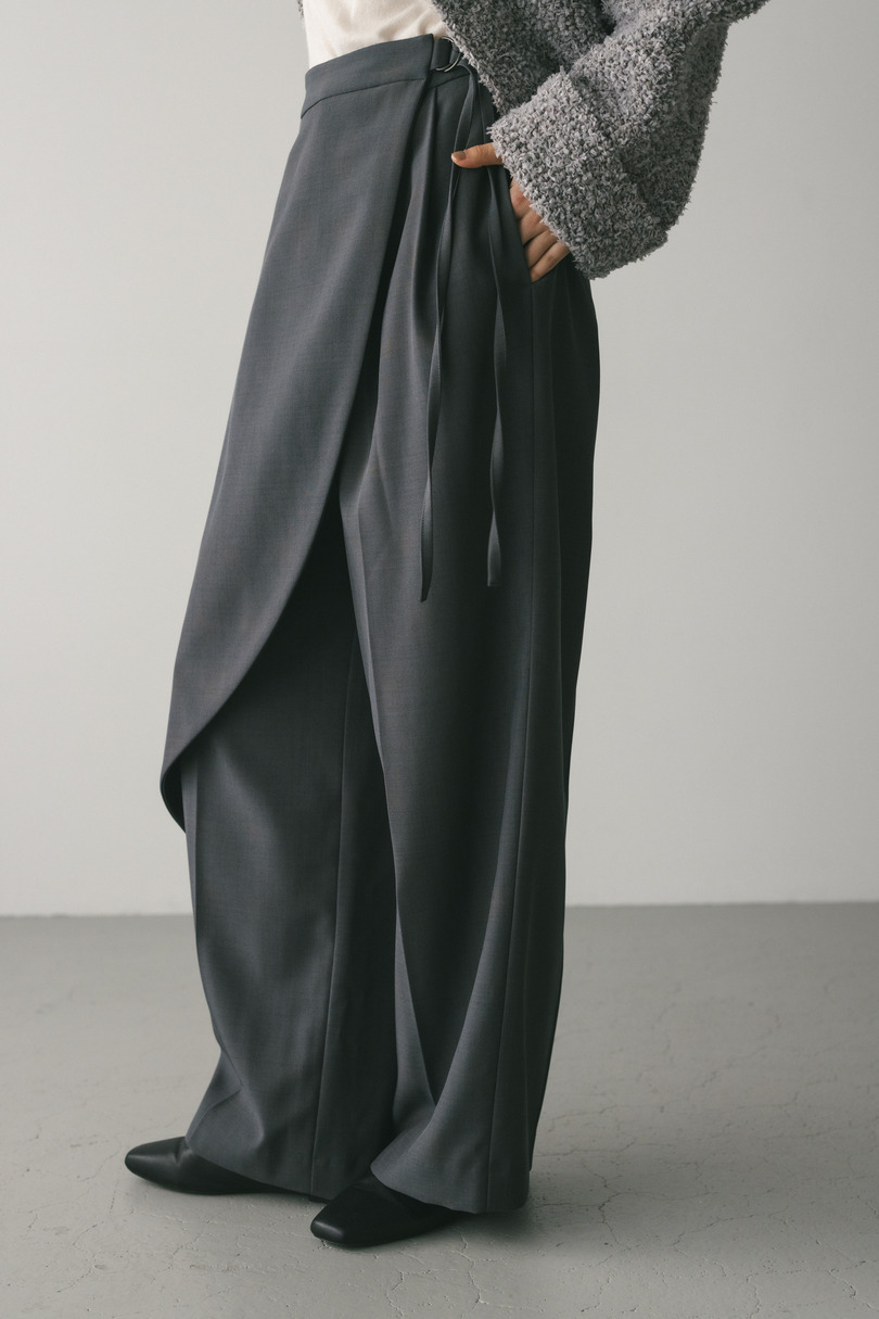 サイドラップワイドパンツ 詳細画像 GRY 3