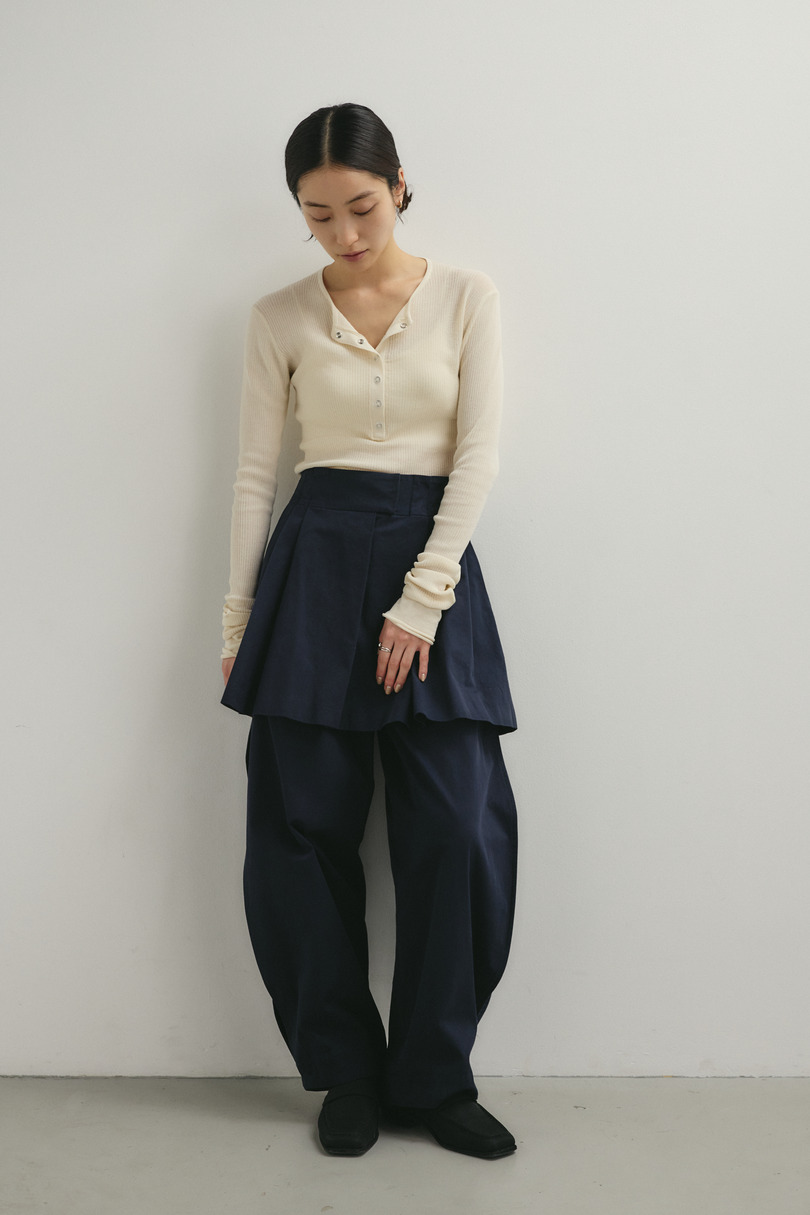 タックワイドミニスカート 詳細画像 NVY 3