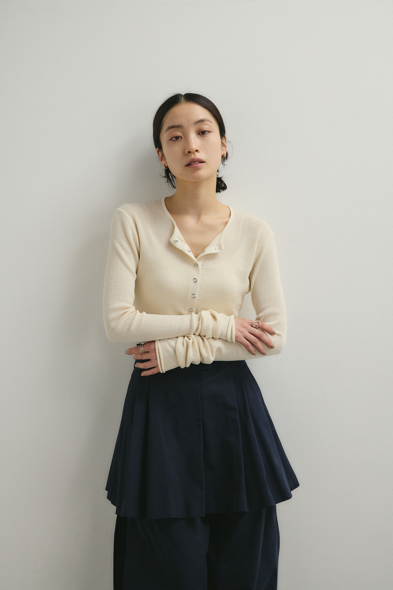 タックワイドミニスカート 詳細画像 NVY 4