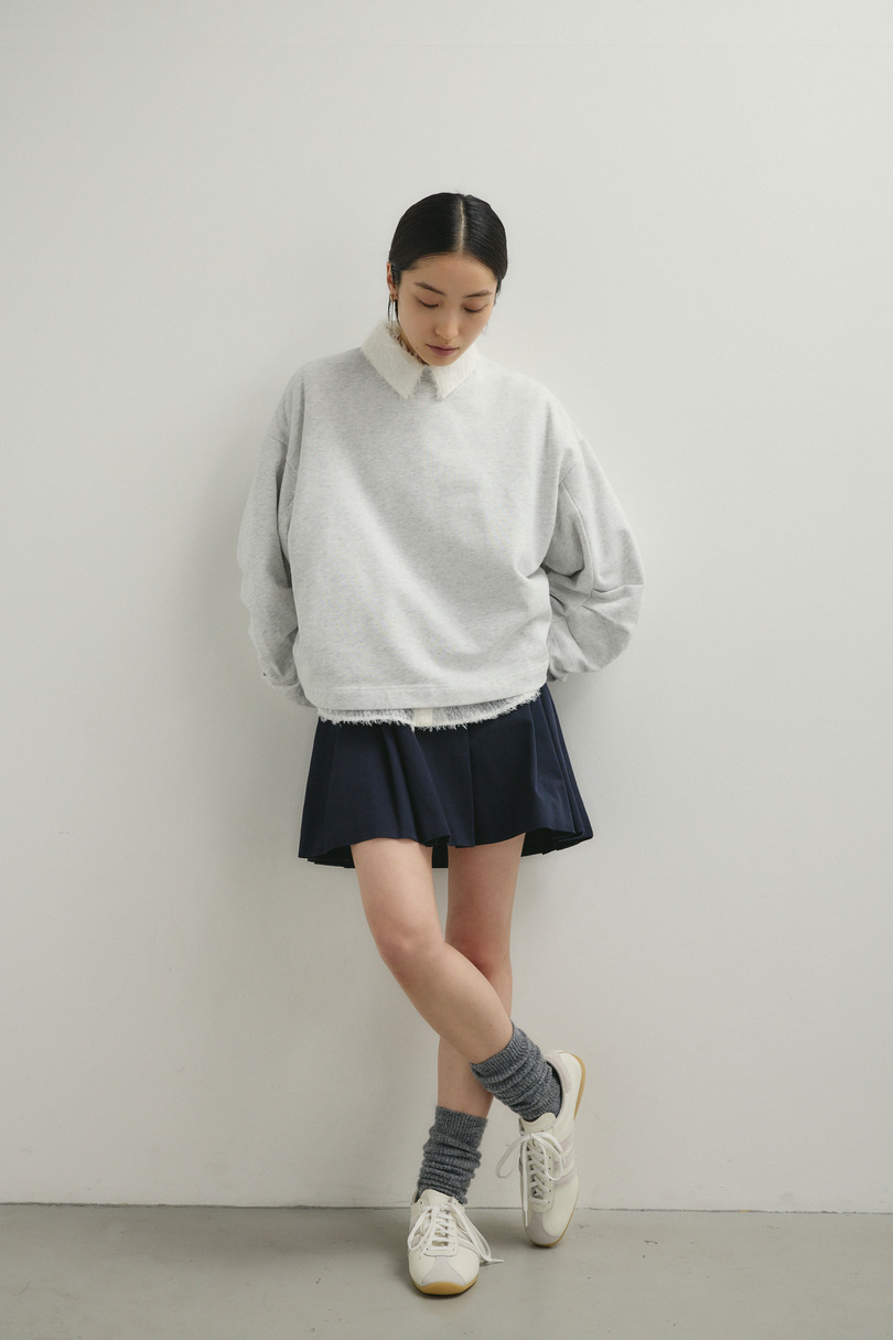 タックワイドミニスカート 詳細画像 NVY 7