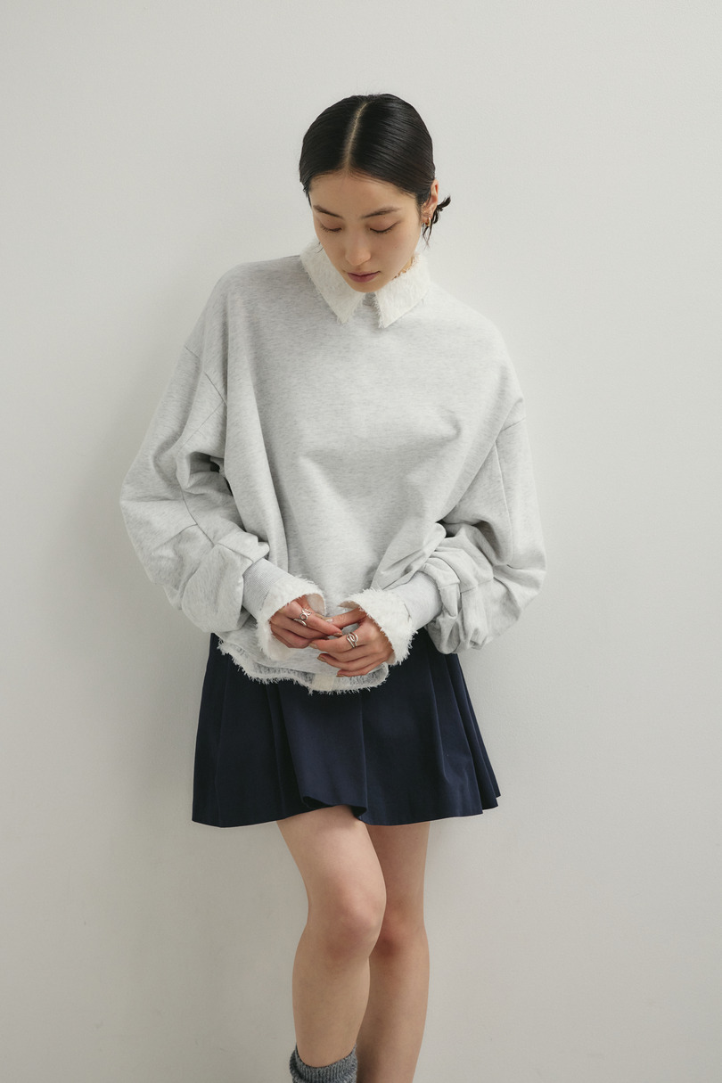 タックワイドミニスカート 詳細画像 NVY 8