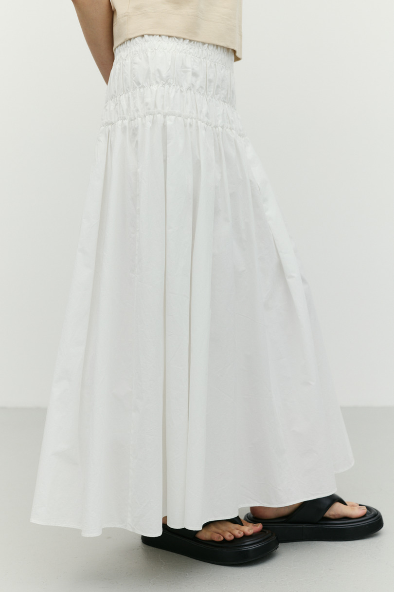シャーリングフレアスカート 詳細画像 WHT 7