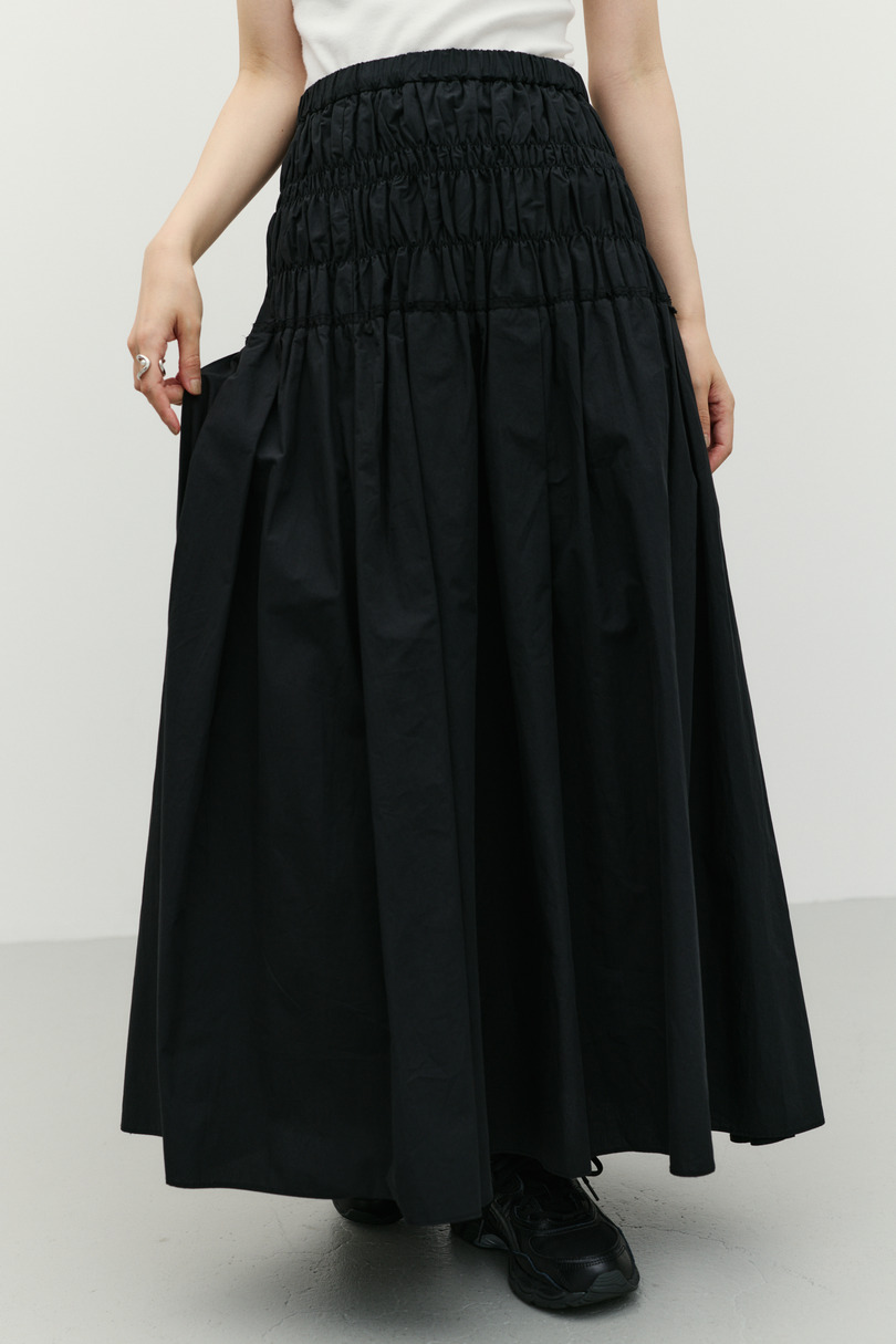 シャーリングフレアスカート 詳細画像 BLK 8