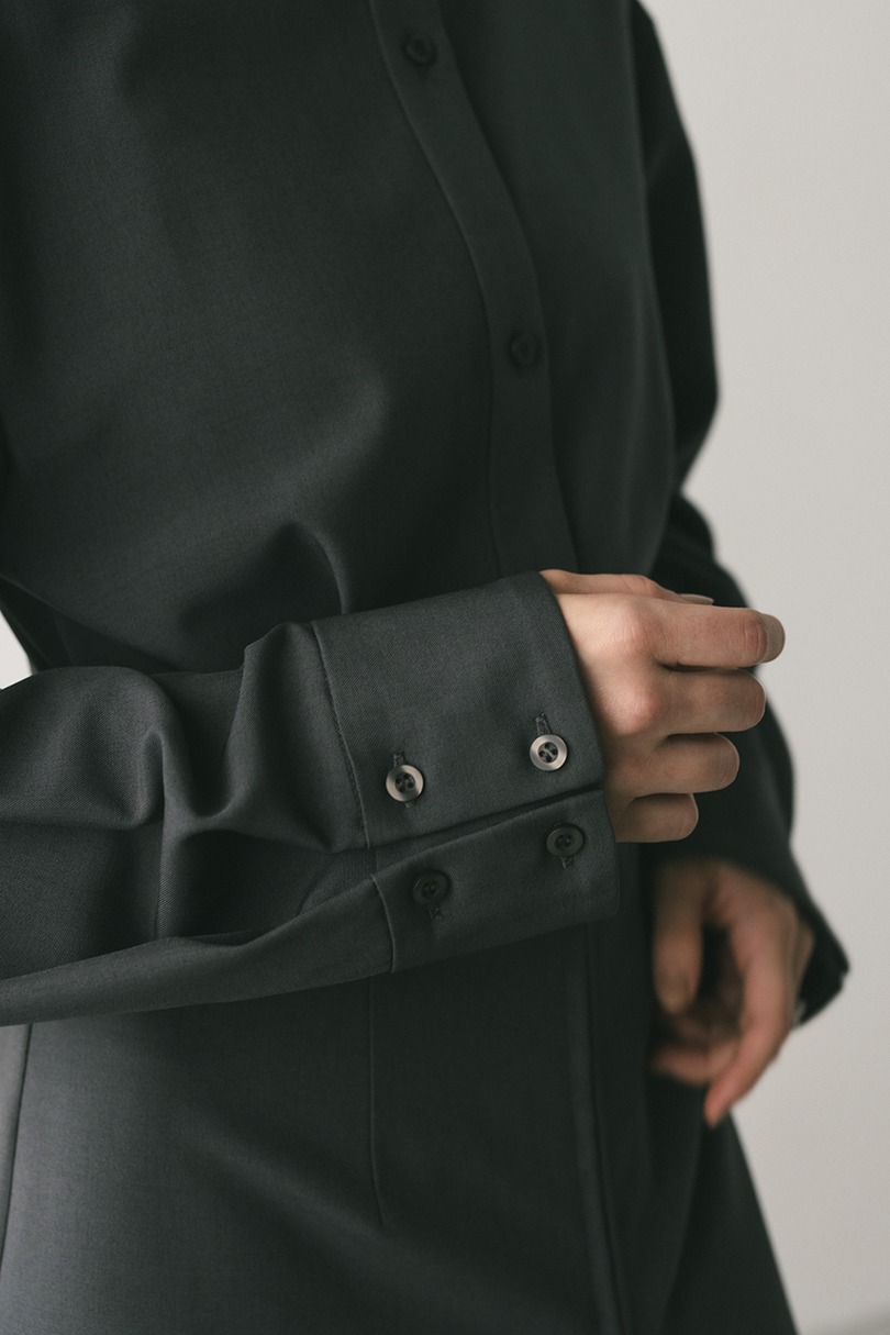 レイヤードシャツワンピース 詳細画像 GRY 7