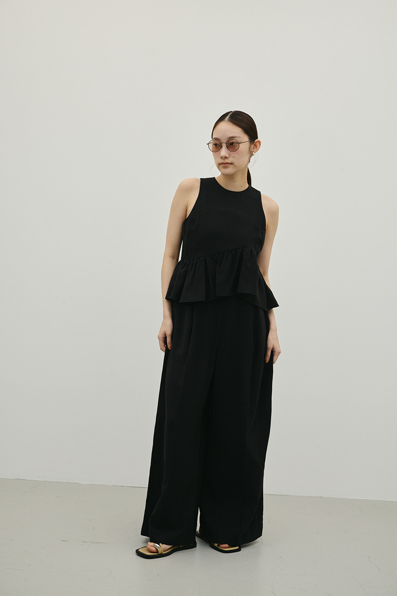 リネンミックスフリルオールインワン 詳細画像 BLK 3