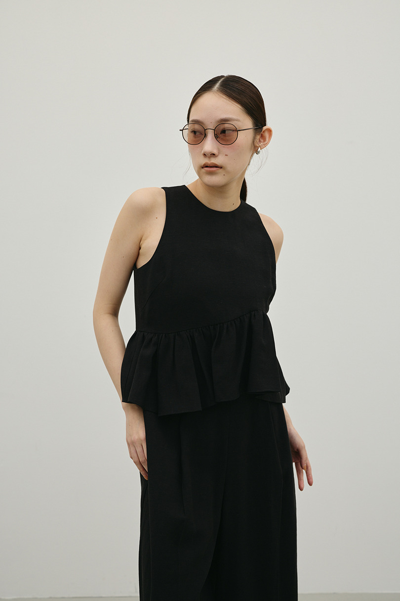 リネンミックスフリルオールインワン 詳細画像 BLK 7
