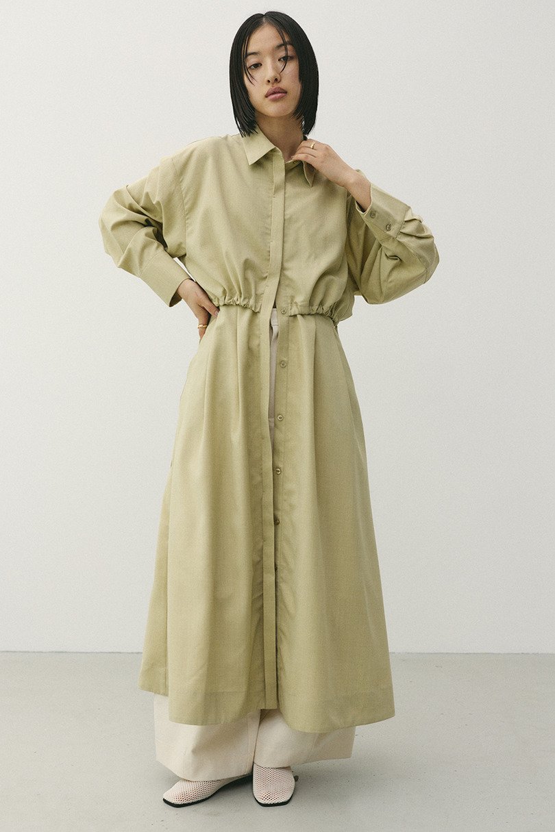 ヨークレイヤードシャツワンピース