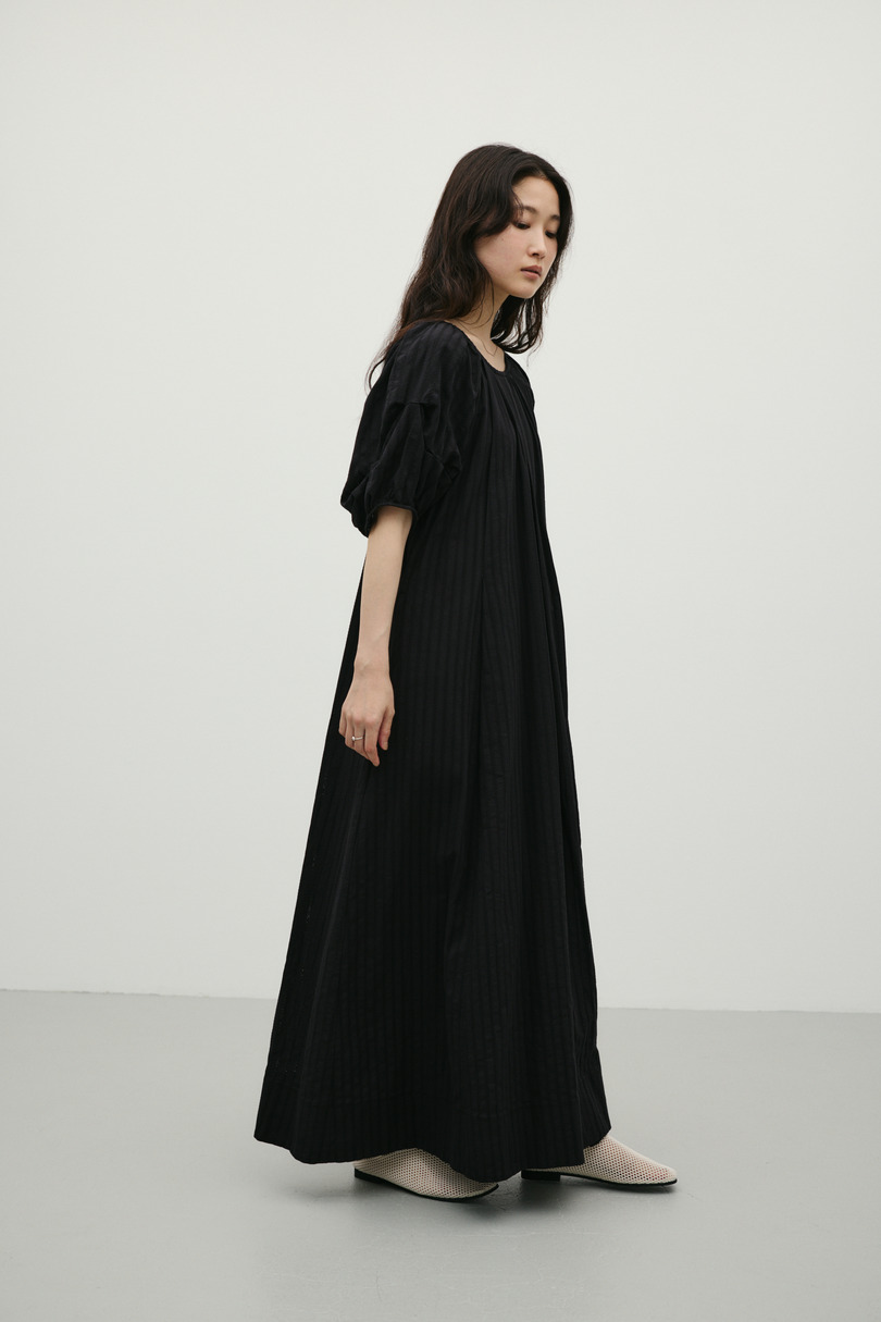 コットンストライプタックスリーブワンピース 詳細画像 BLK 5