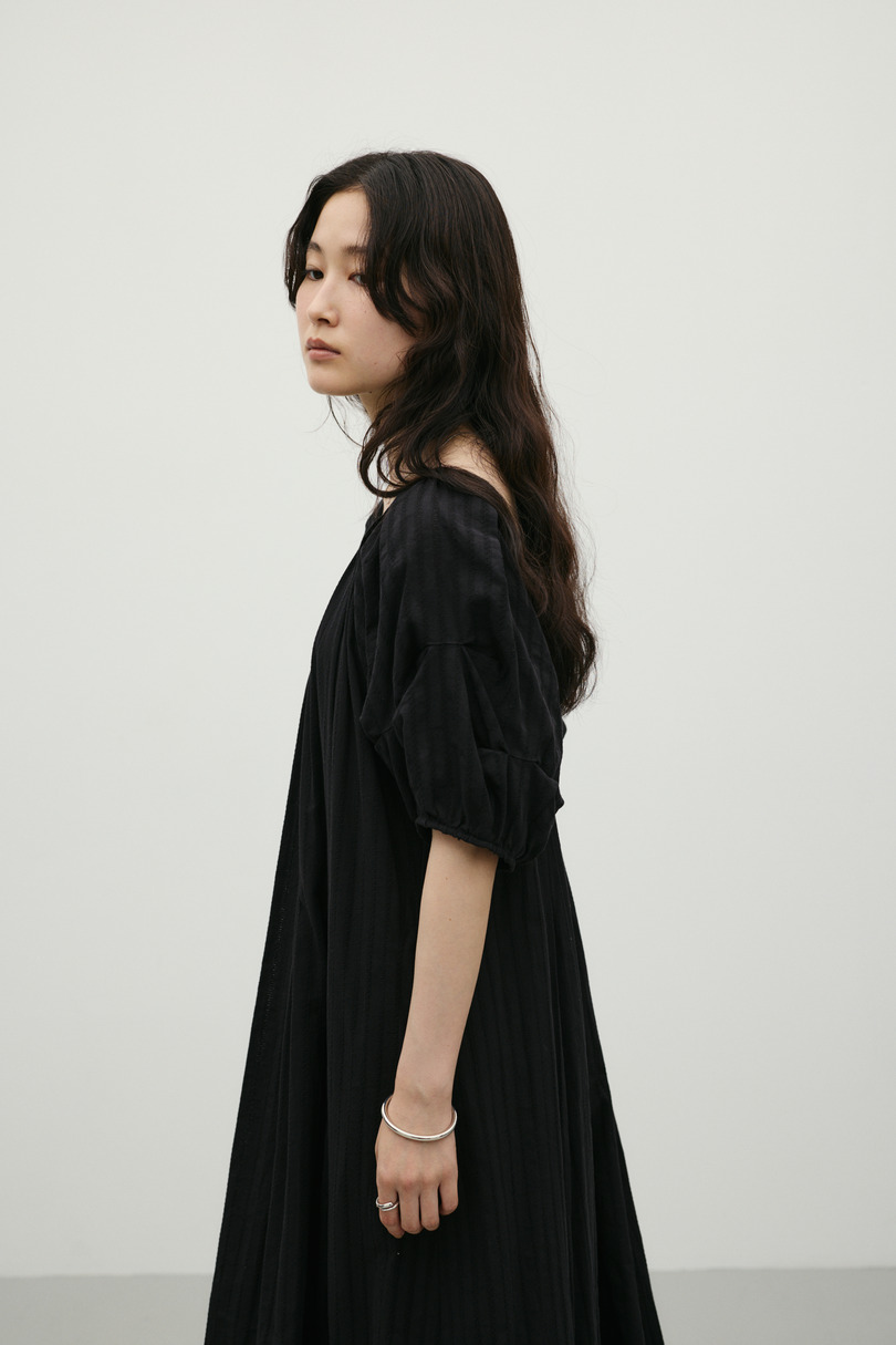 コットンストライプタックスリーブワンピース 詳細画像 BLK 9