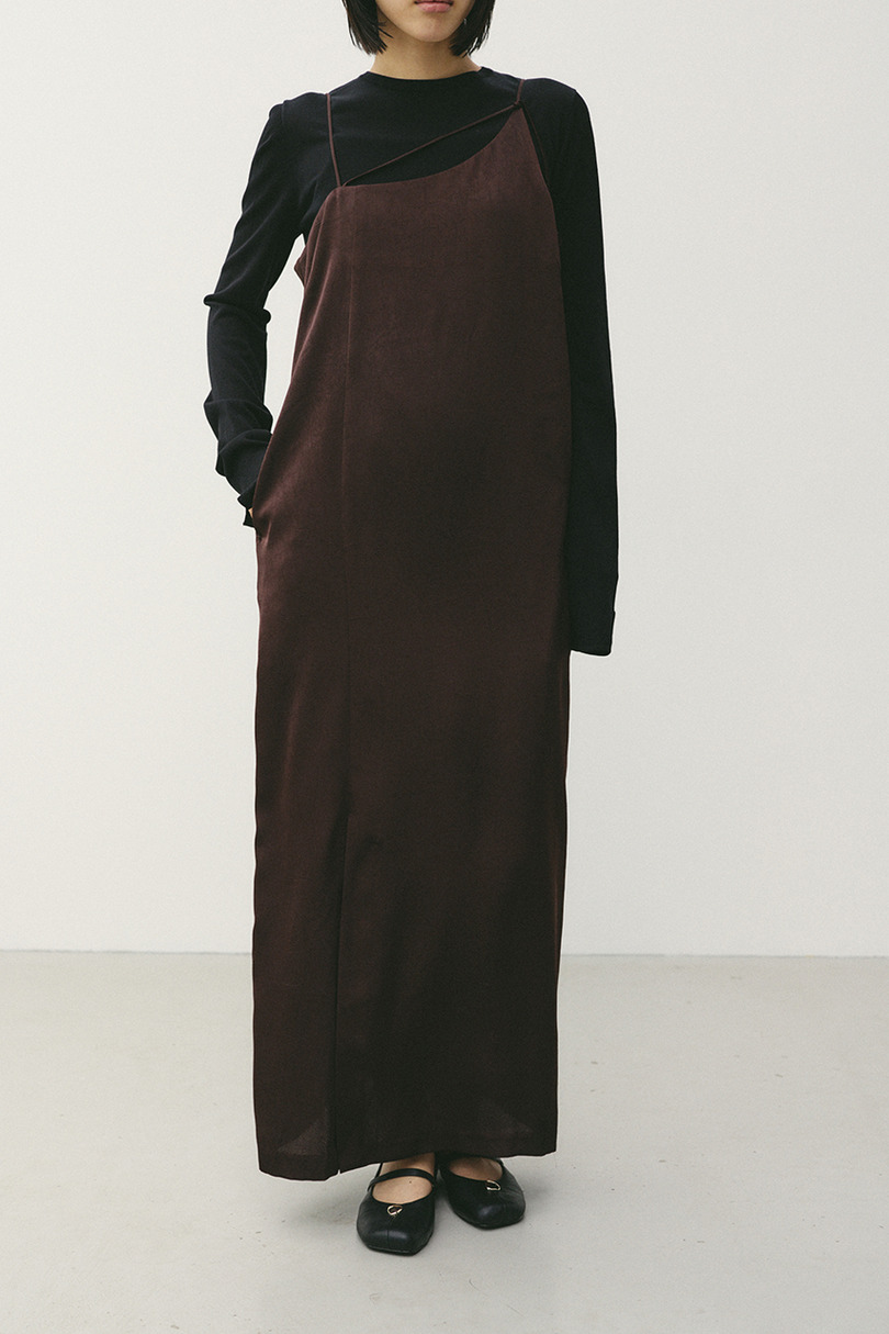 サテンストリングキャミワンピース 詳細画像 BRN 5