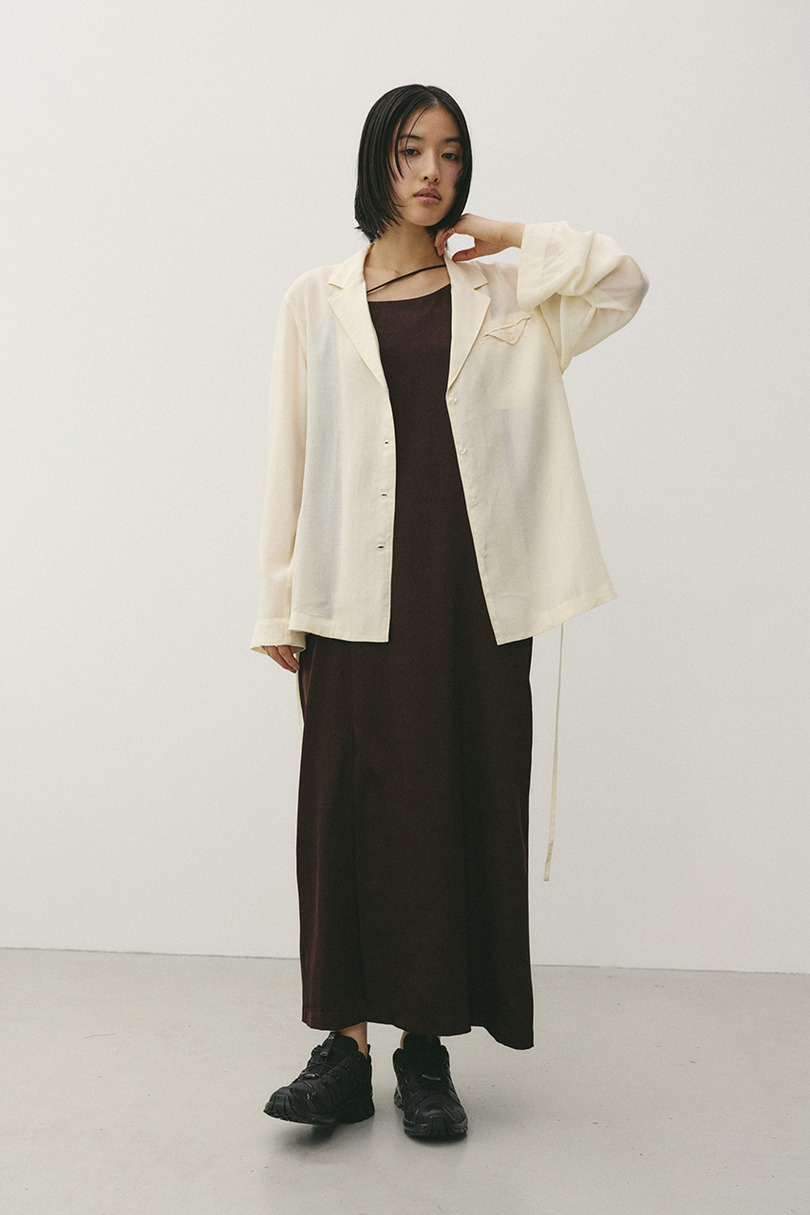 サテンストリングキャミワンピース 詳細画像 BRN 8