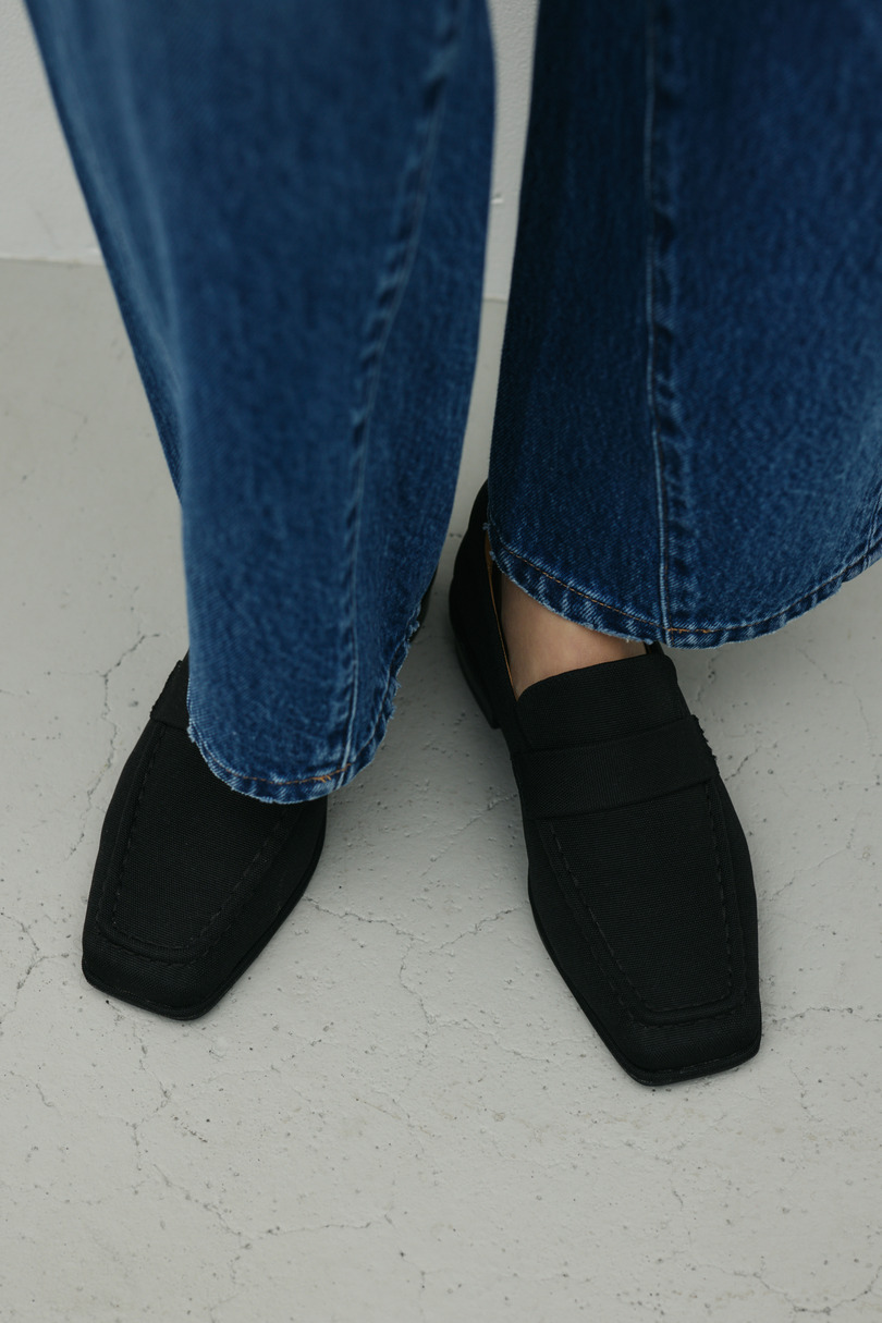 キャンバススクエアローファー 詳細画像 BLK 2