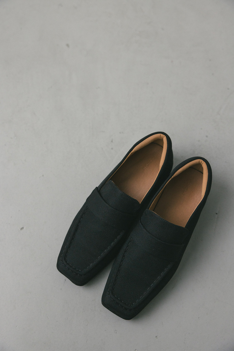 キャンバススクエアローファー 詳細画像 BLK 5