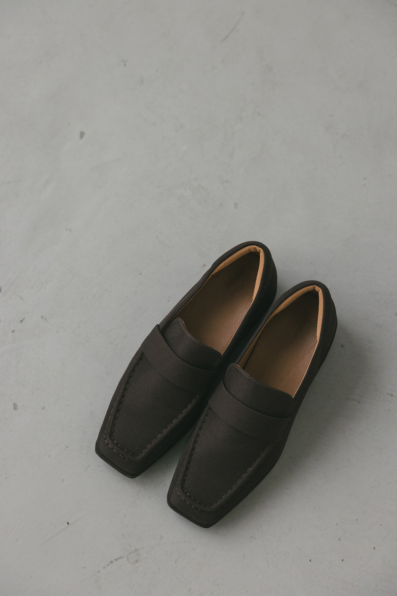 キャンバススクエアローファー 詳細画像 BRN 2