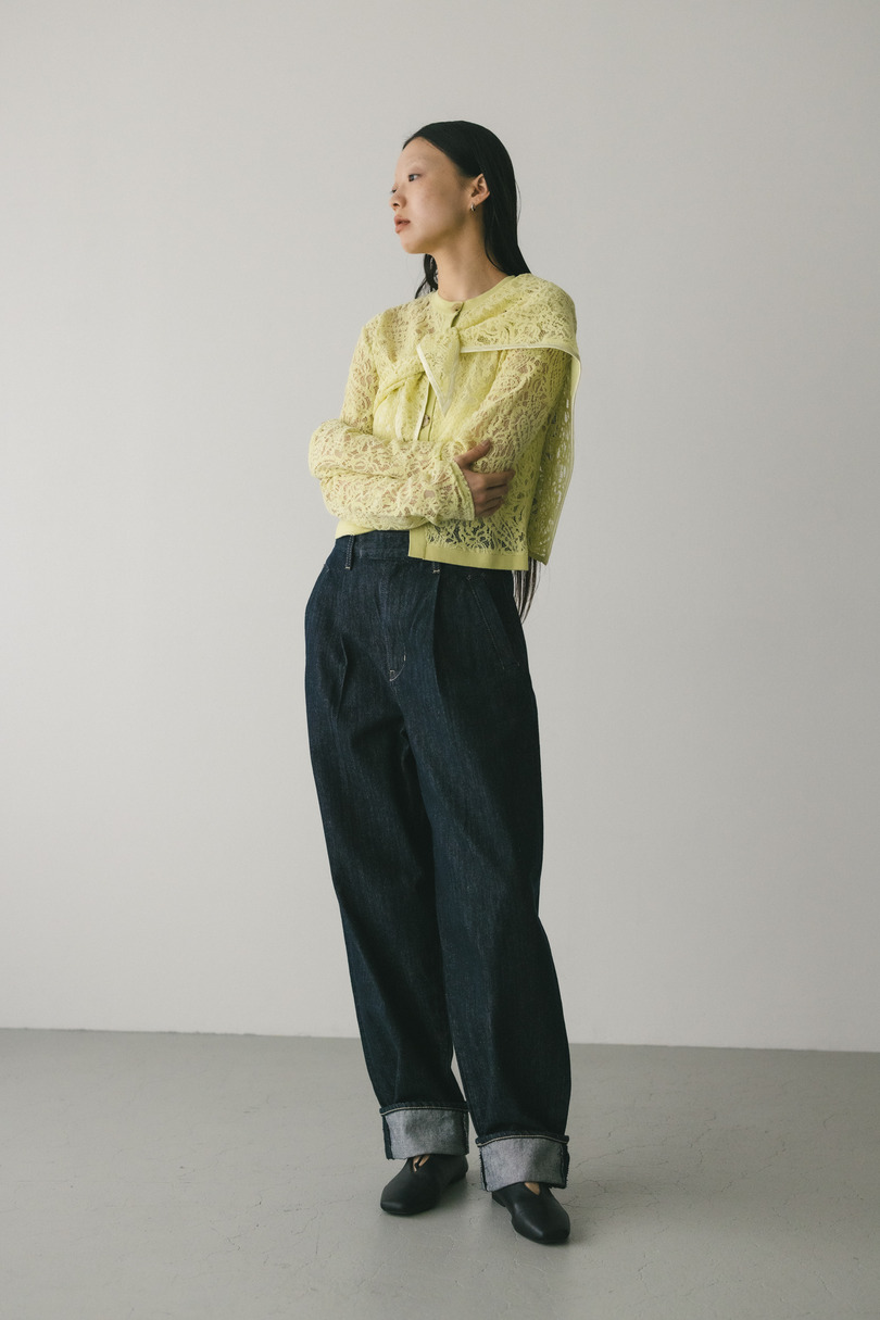 ニュアンスレースニットカーデ 詳細画像 L/GRN 2