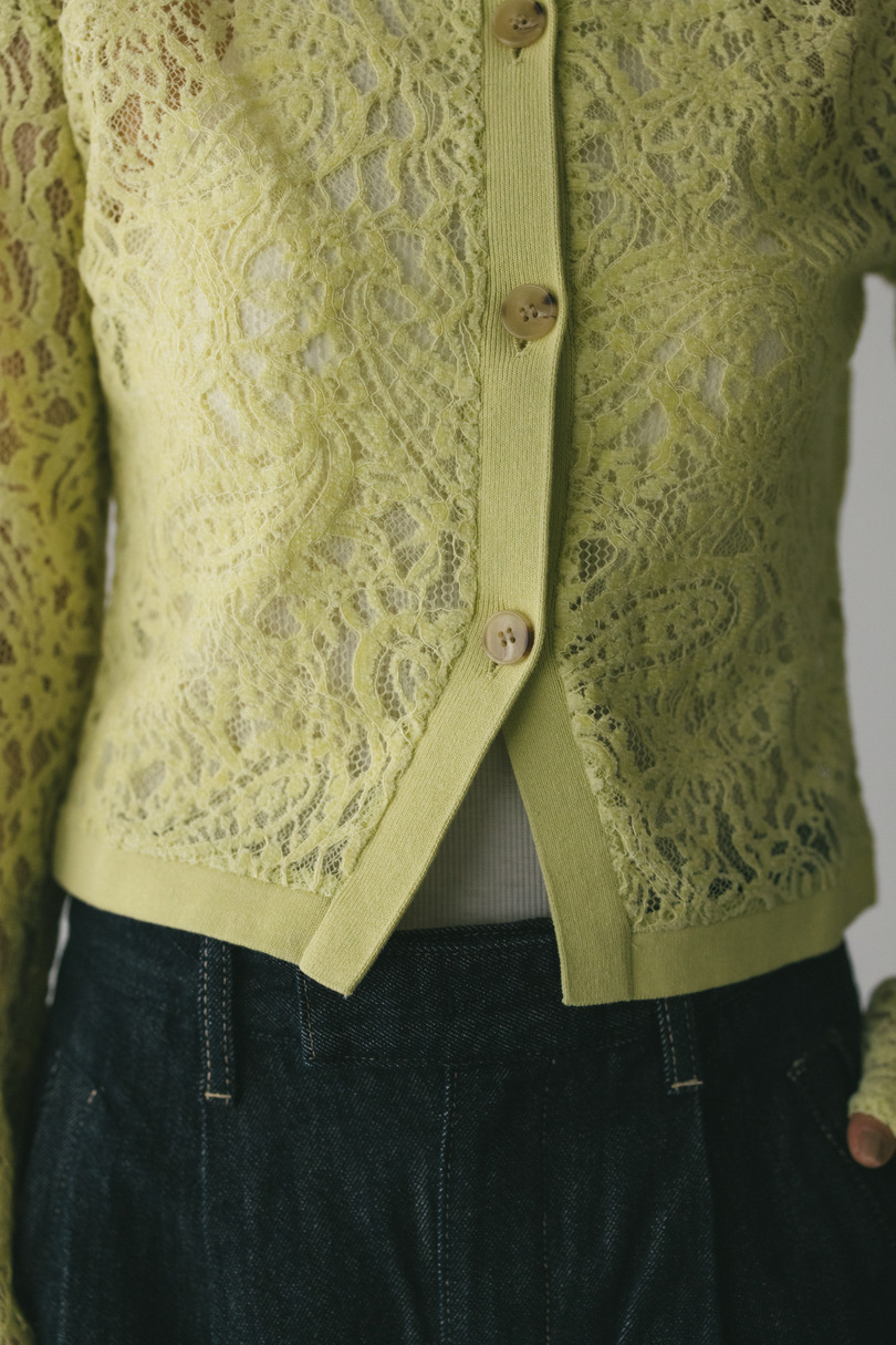 ニュアンスレースニットカーデ 詳細画像 L/GRN 8