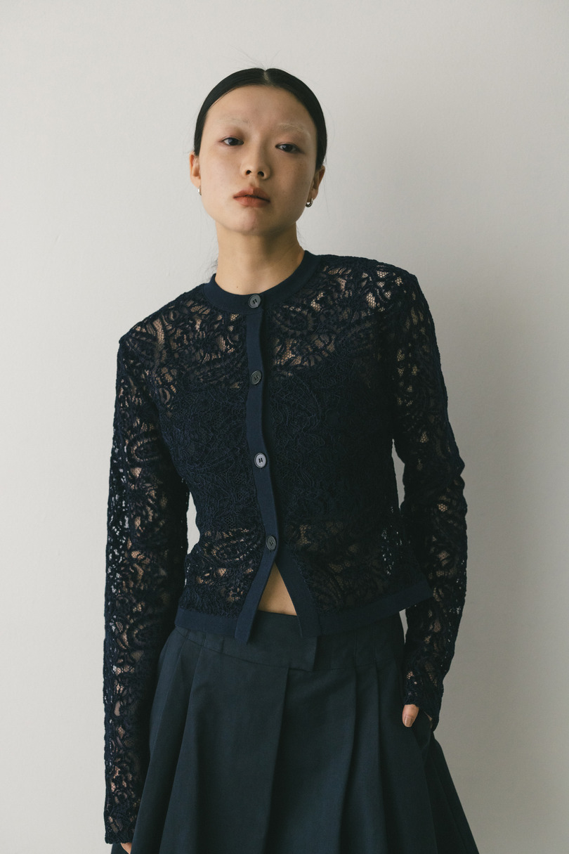 ニュアンスレースニットカーデ 詳細画像 NVY 4