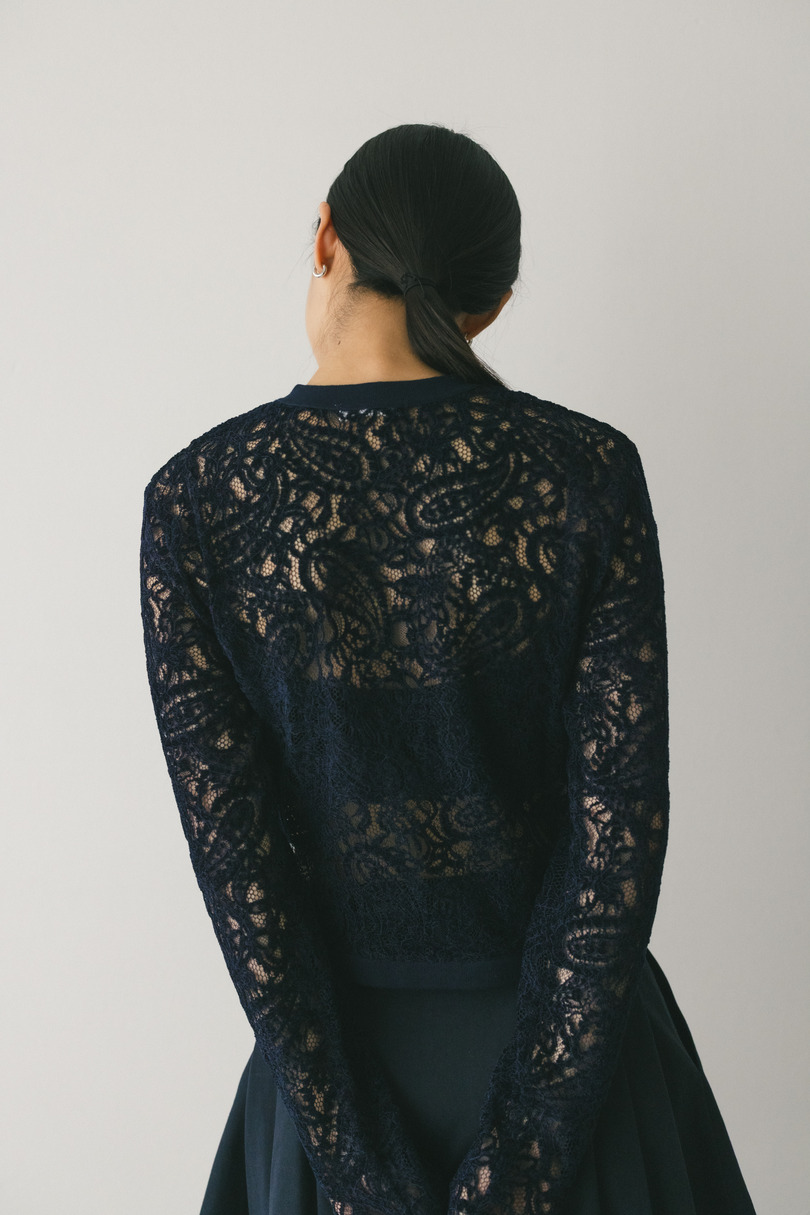 ニュアンスレースニットカーデ 詳細画像 NVY 5