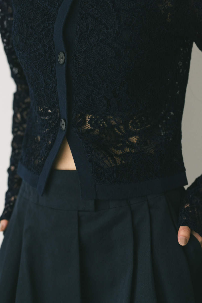 ニュアンスレースニットカーデ 詳細画像 NVY 7