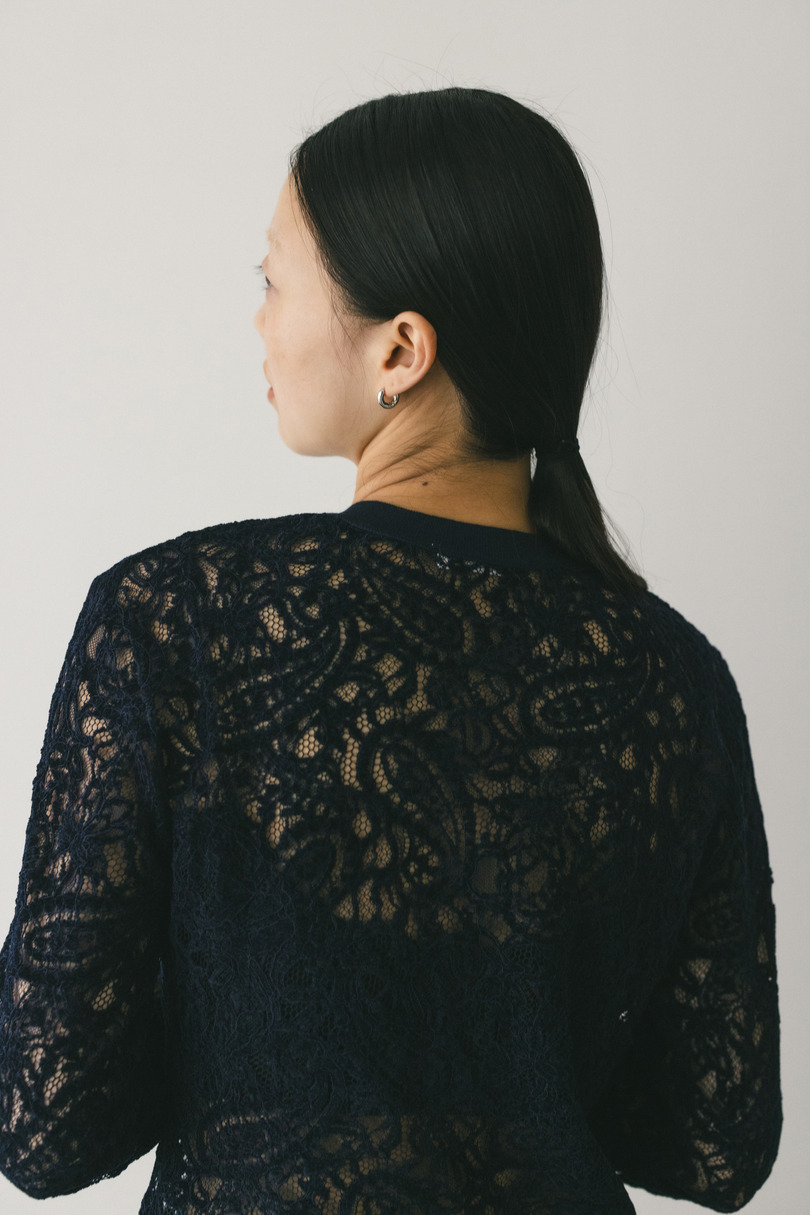 ニュアンスレースニットカーデ 詳細画像 NVY 9