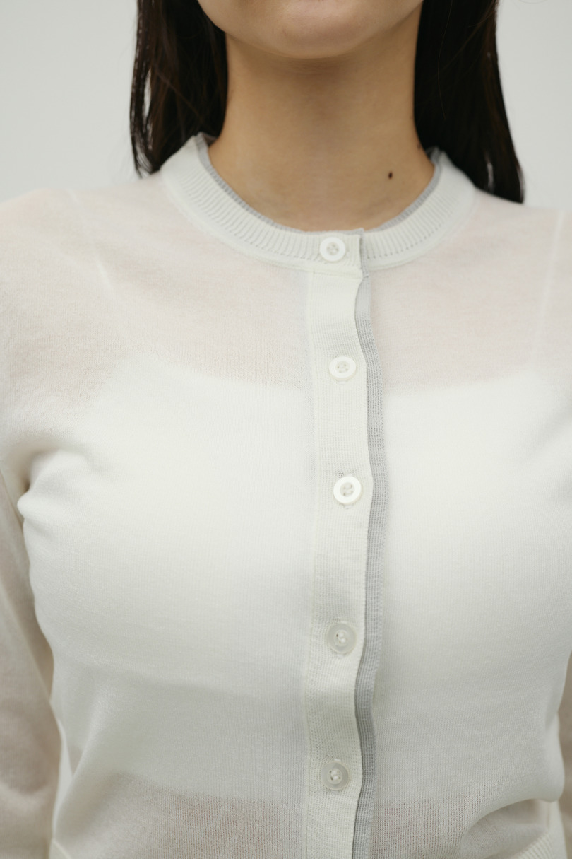 バイカラーニットカーデ 詳細画像 WHT 4