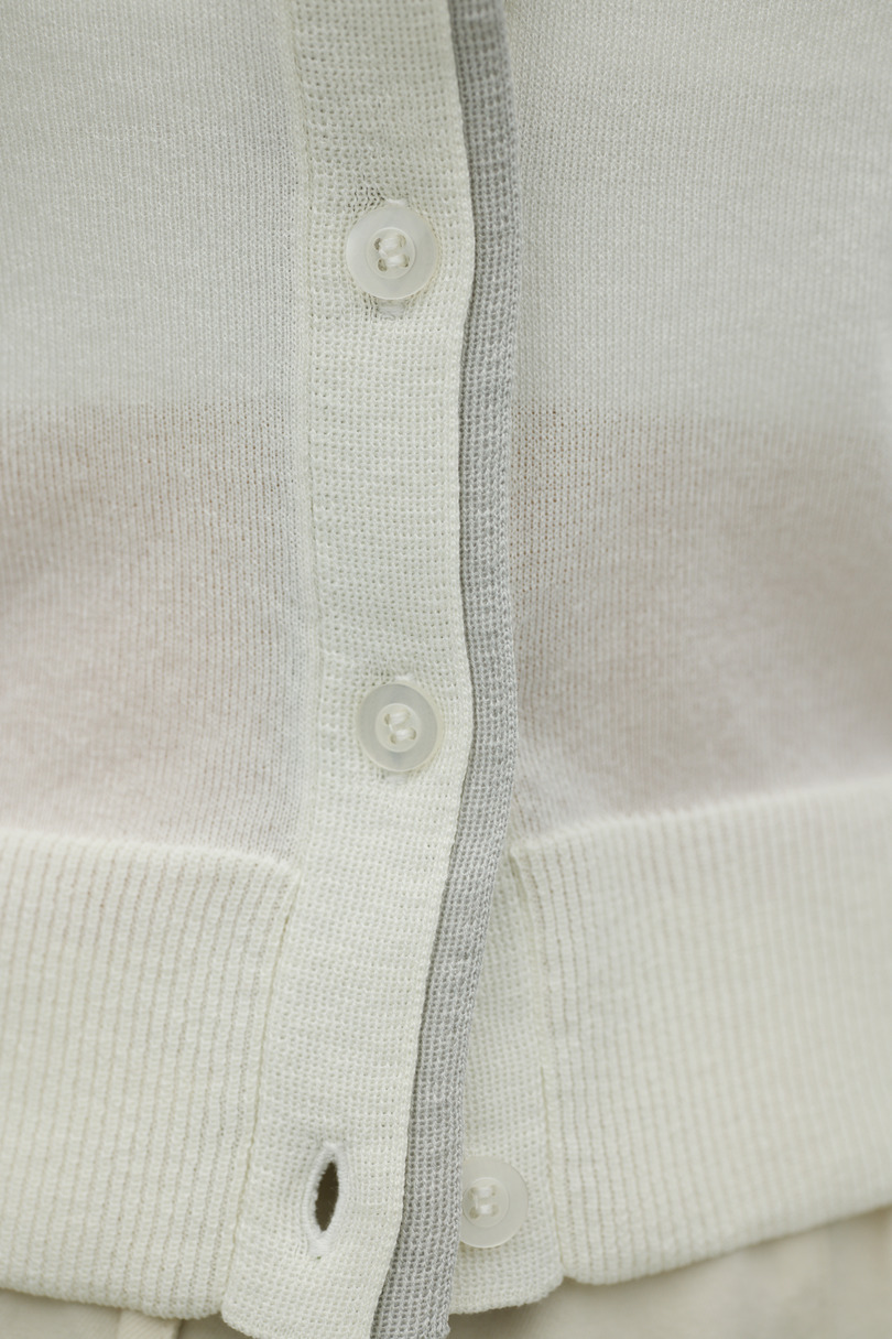 バイカラーニットカーデ 詳細画像 WHT 9