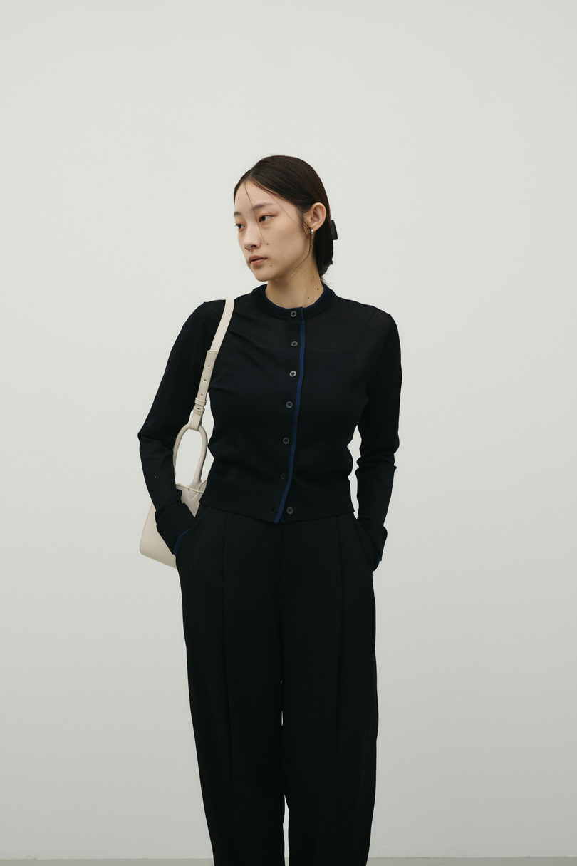 バイカラーニットカーデ