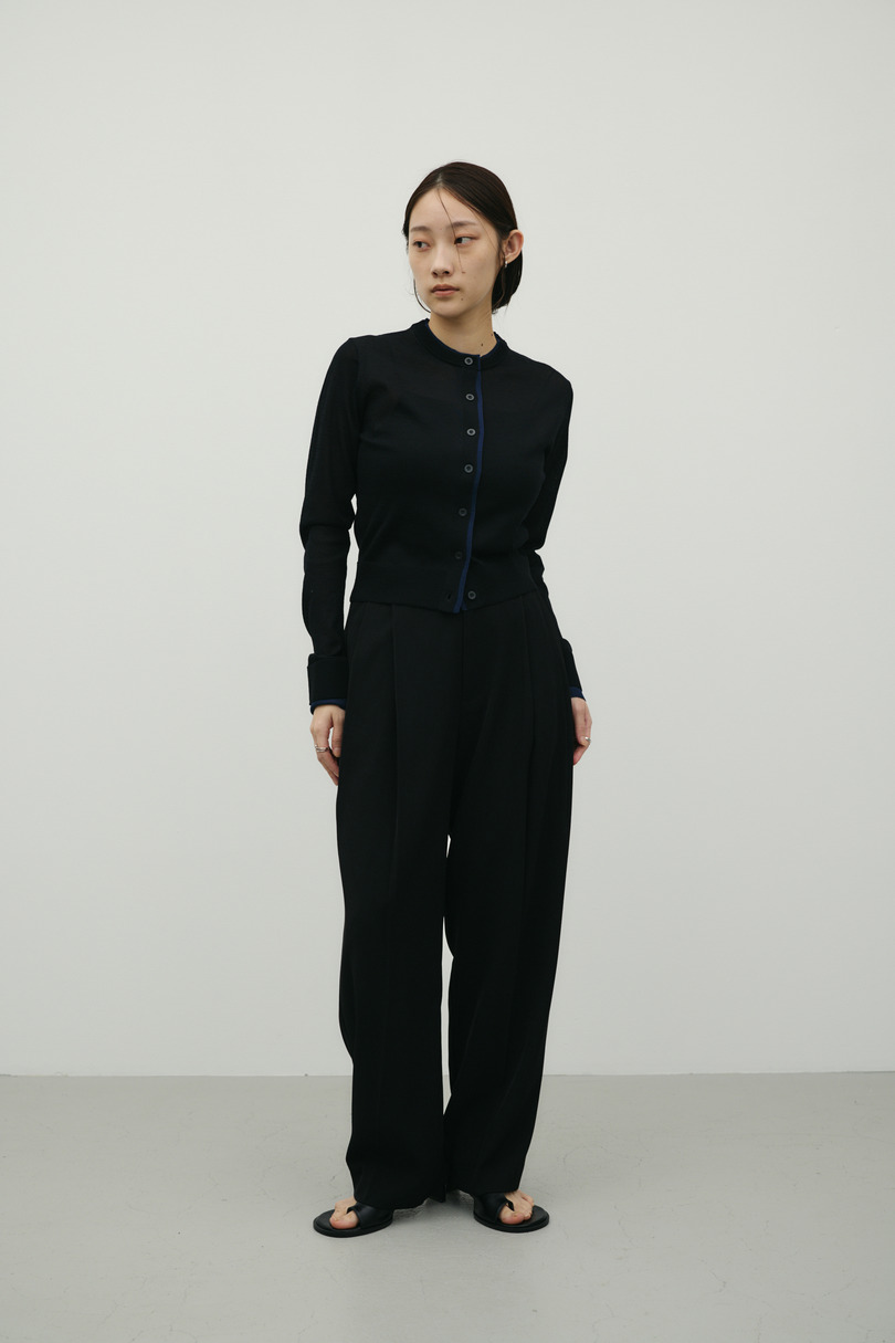 バイカラーニットカーデ 詳細画像 BLK 3