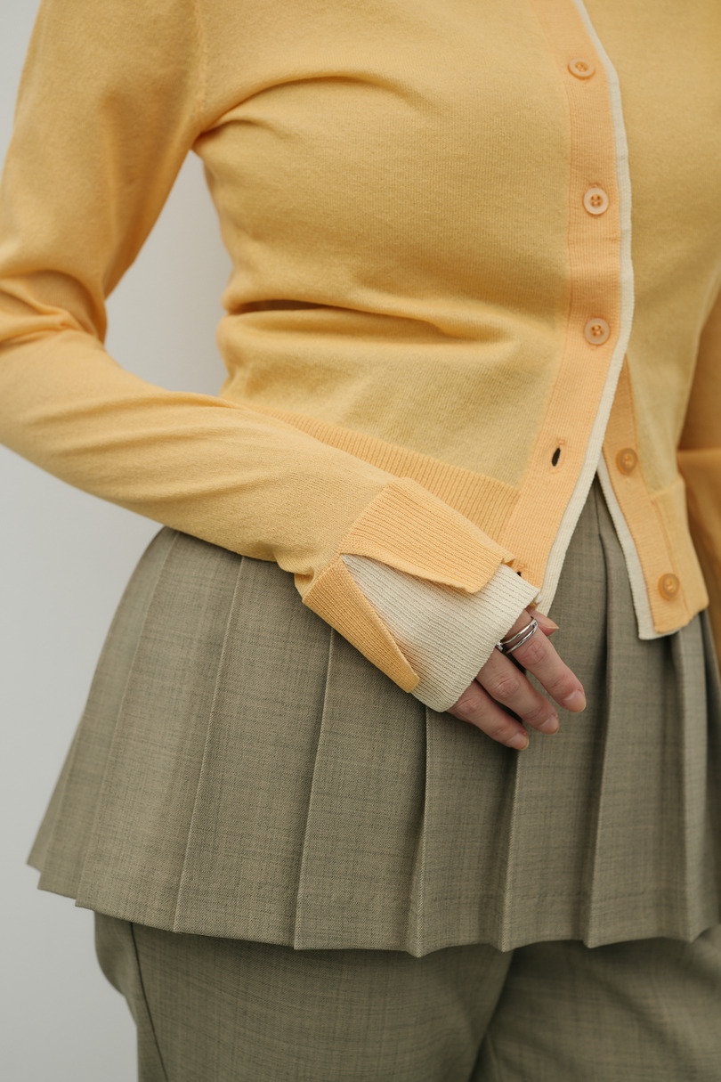 バイカラーニットカーデ 詳細画像 ORG 8