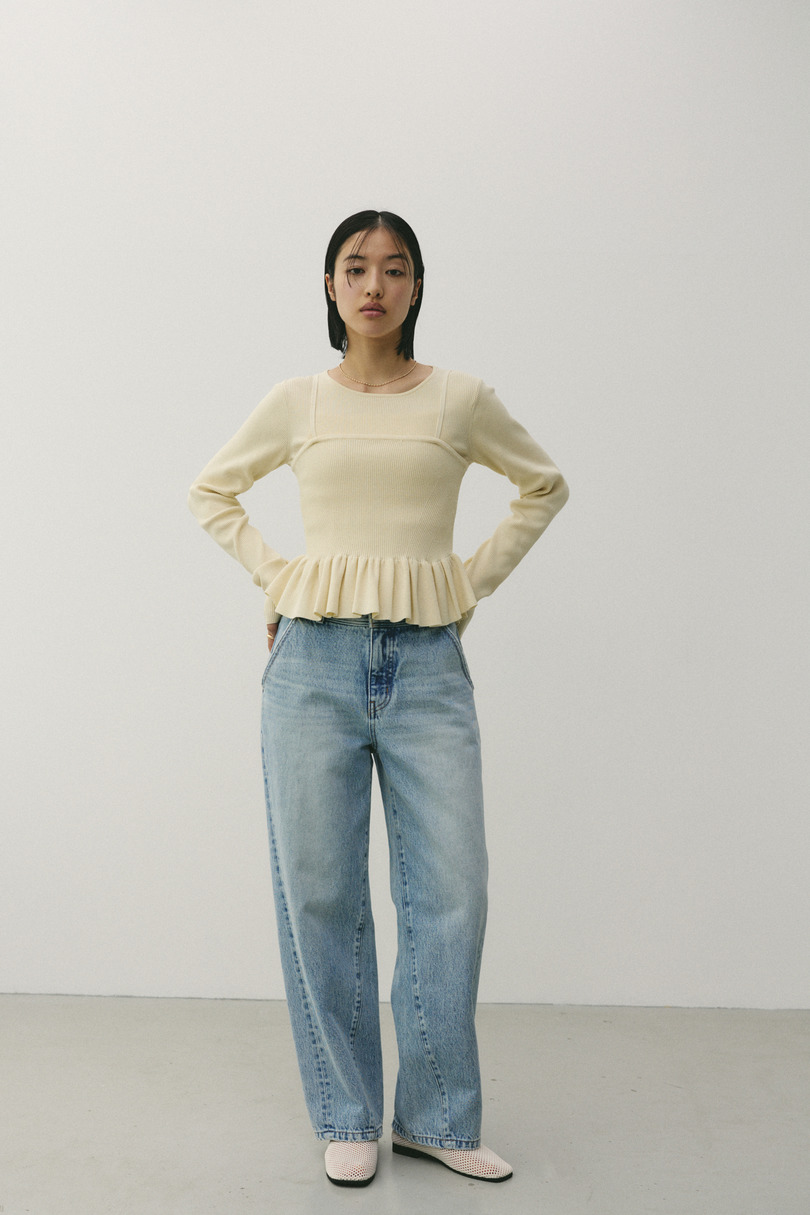 2ピースペプラムドライニット 詳細画像 IVOY 3