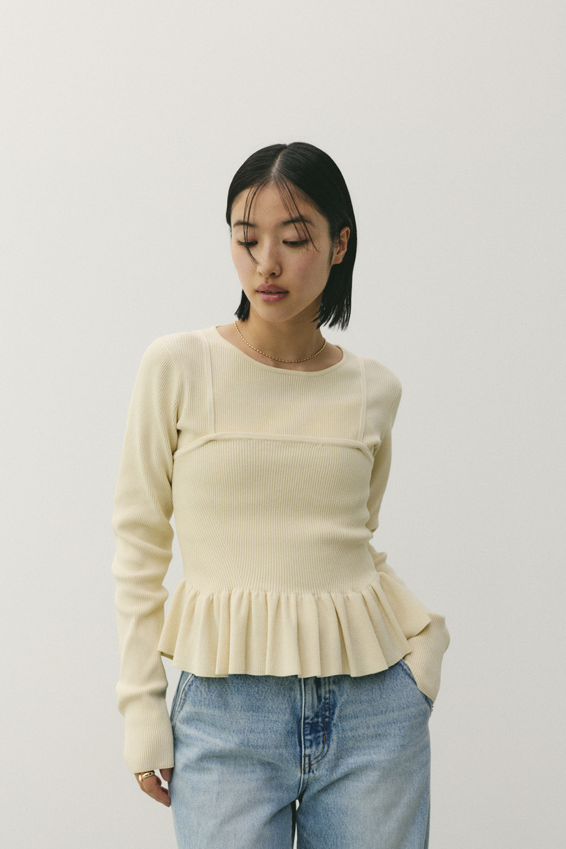 2ピースペプラムドライニット 詳細画像 IVOY 5