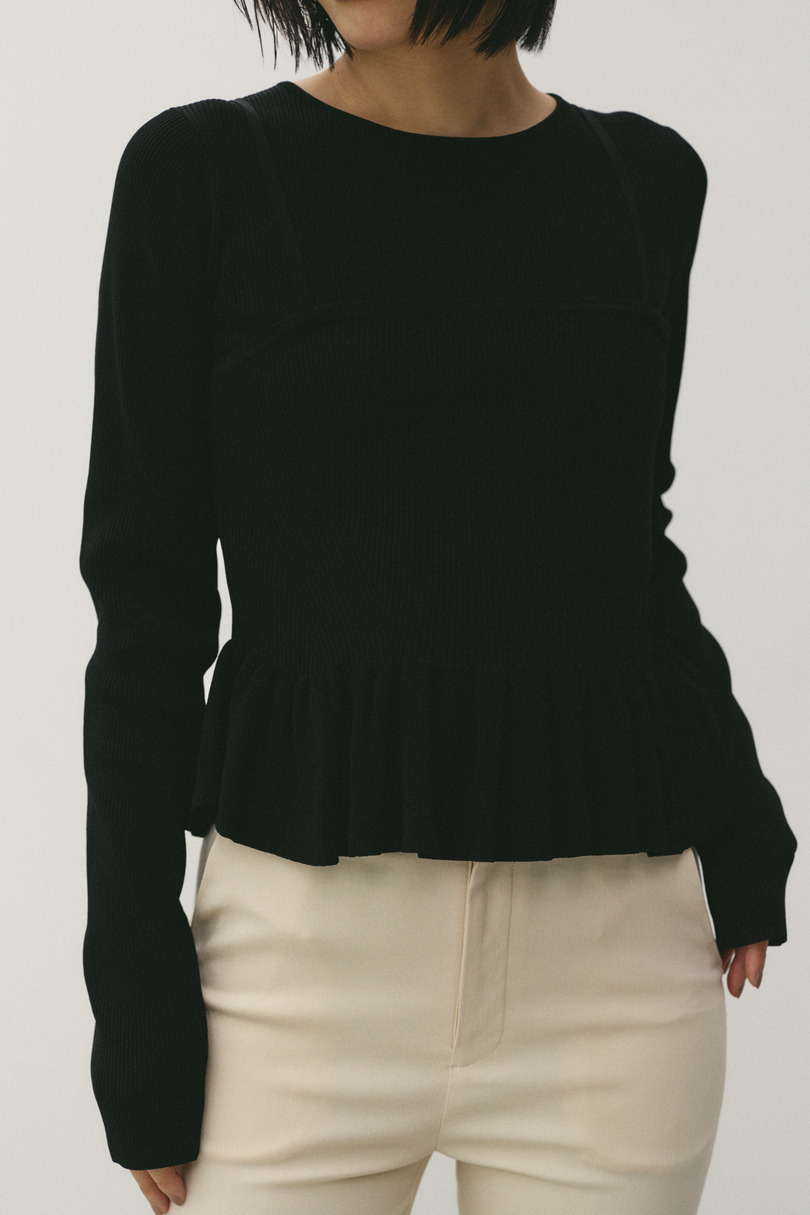 2ピースペプラムドライニット 詳細画像 BLK 5