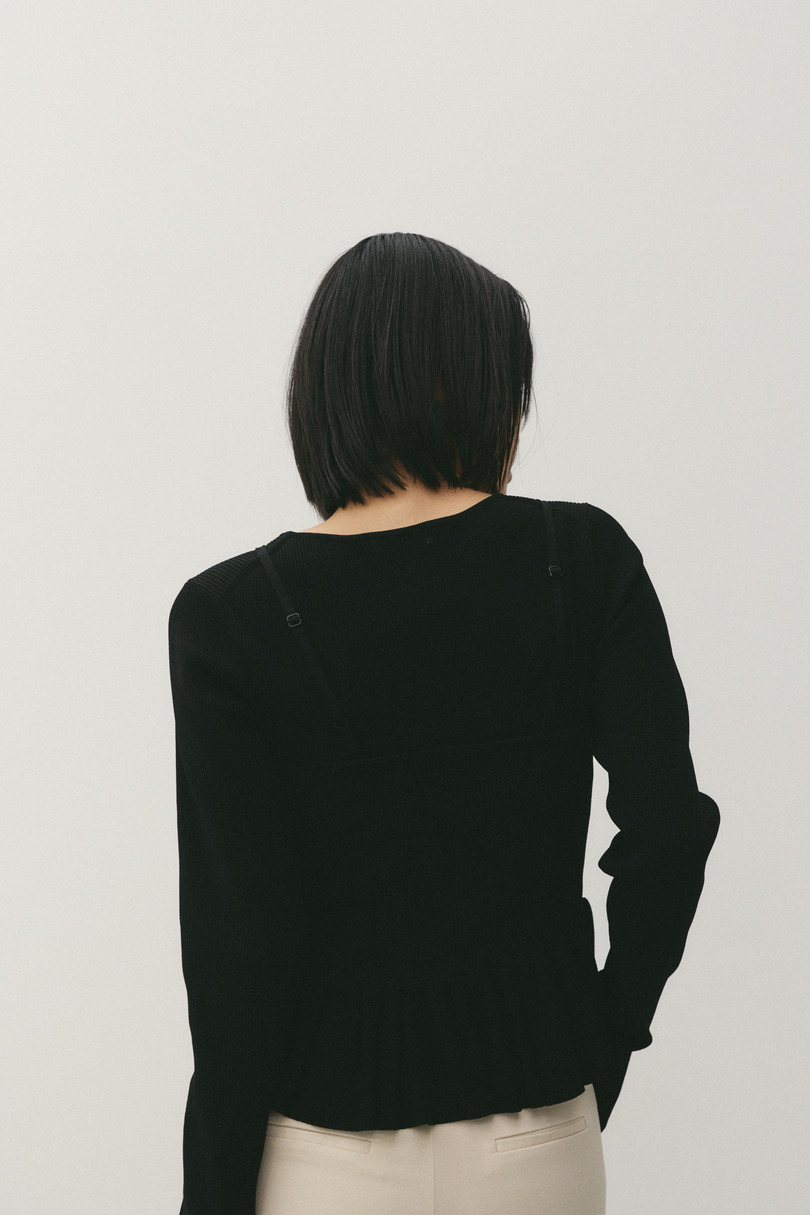 2ピースペプラムドライニット 詳細画像 BLK 6