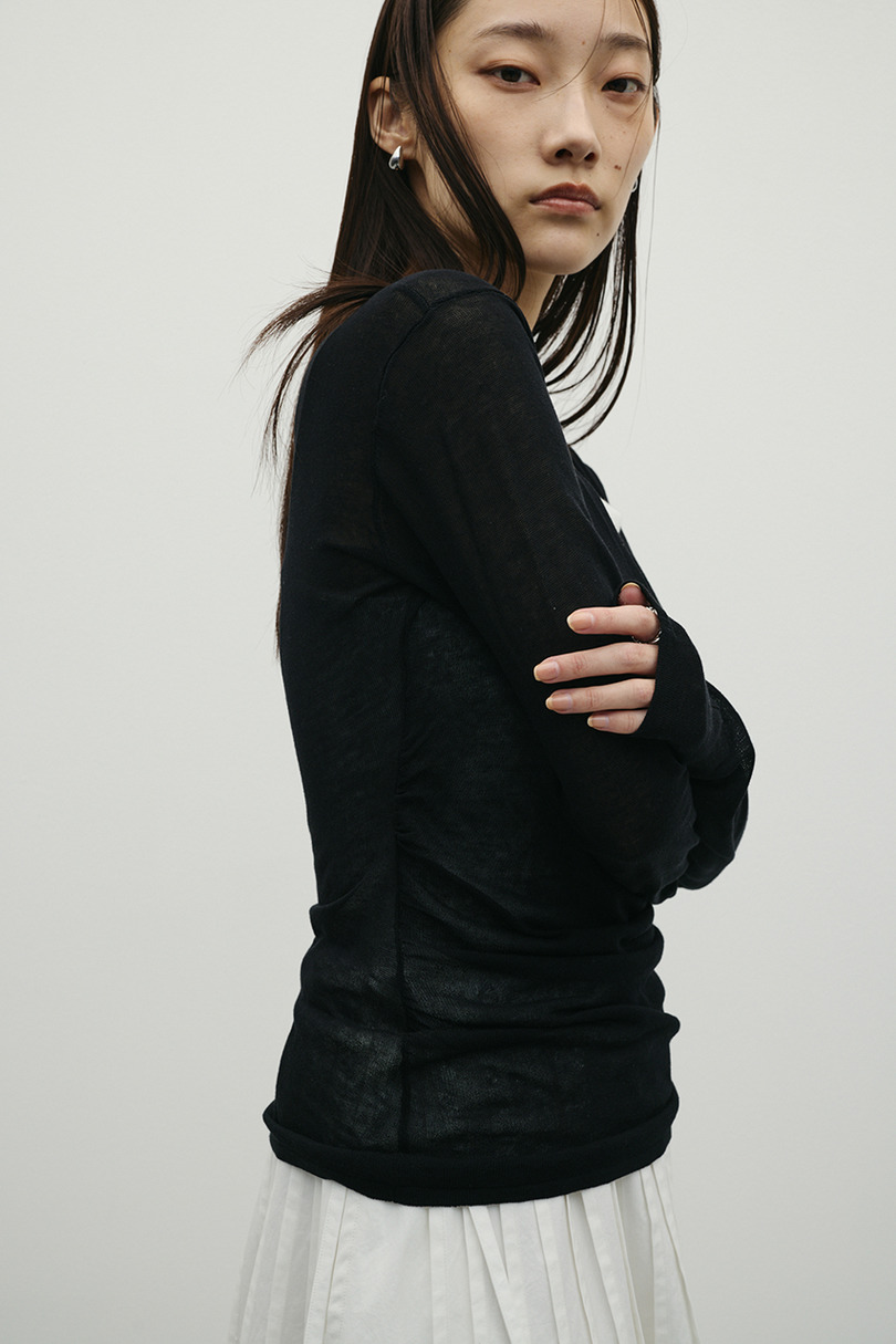 ディープVネックシアートップ 詳細画像 BLK 2