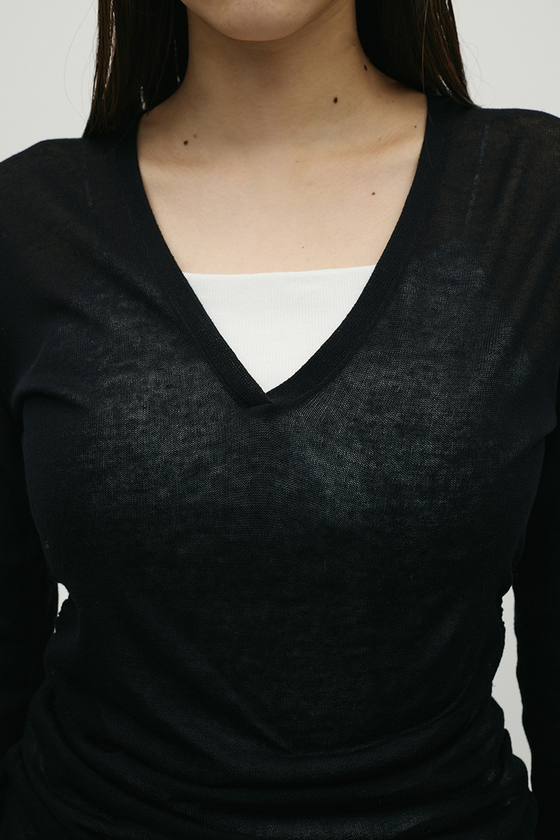 ディープVネックシアートップ 詳細画像 BLK 6