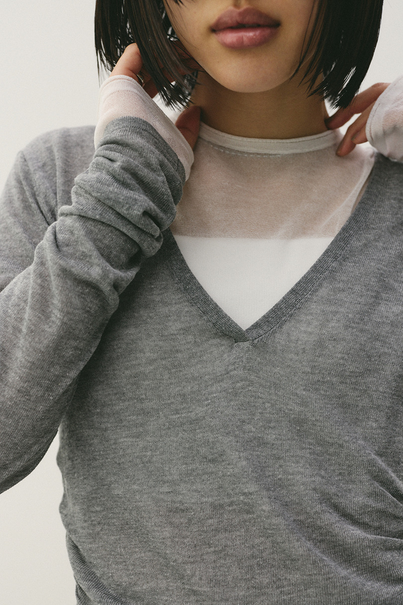 ディープVネックシアートップ 詳細画像 GRY 5