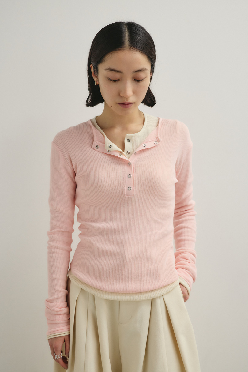 ヘンリーネックシアーニット 詳細画像 PNK 5