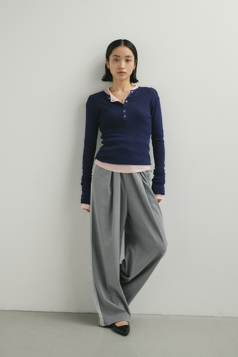 ヘンリーネックシアーニット 詳細画像 NVY 2