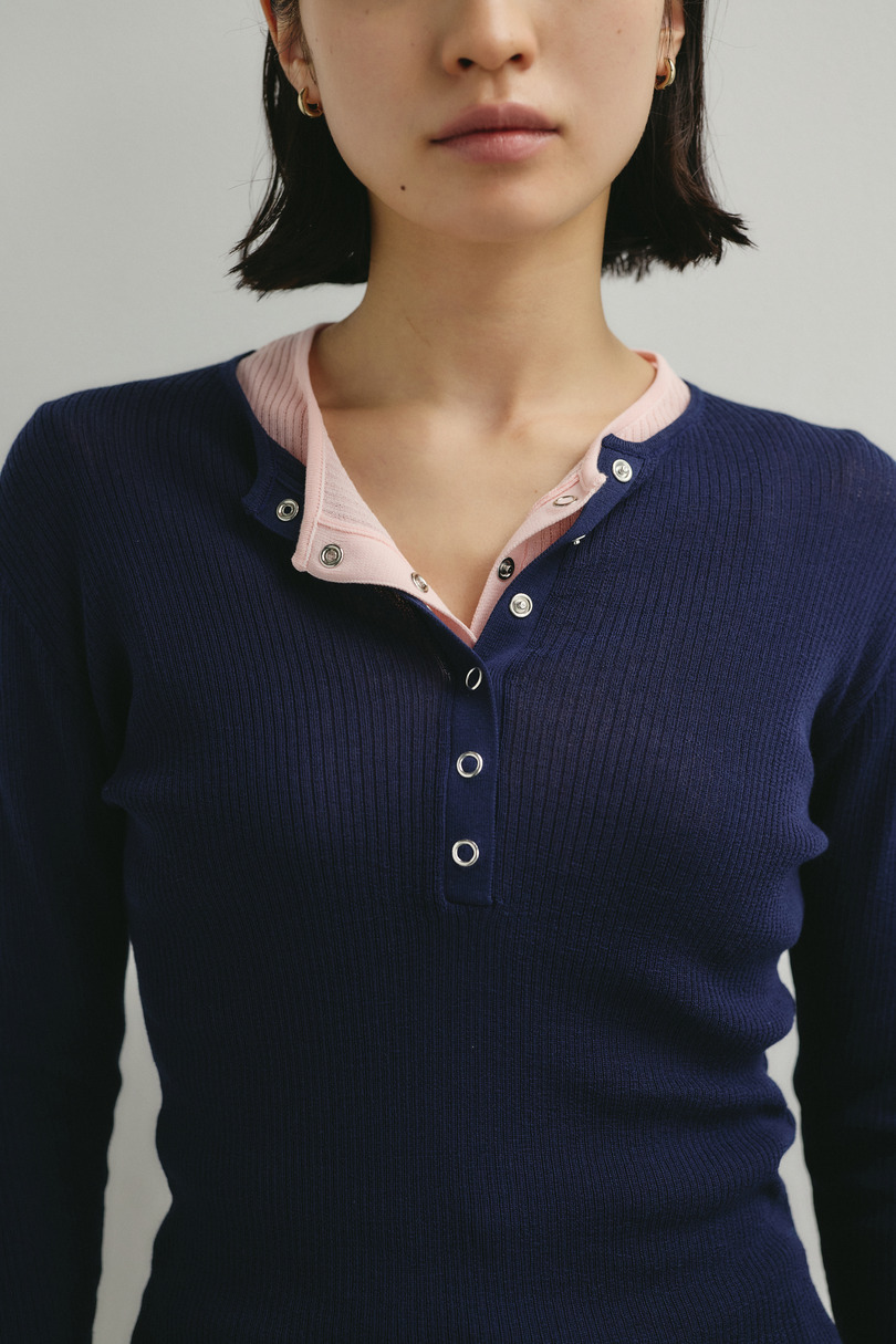 ヘンリーネックシアーニット 詳細画像 NVY 7