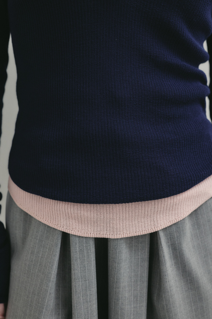 ヘンリーネックシアーニット 詳細画像 NVY 8