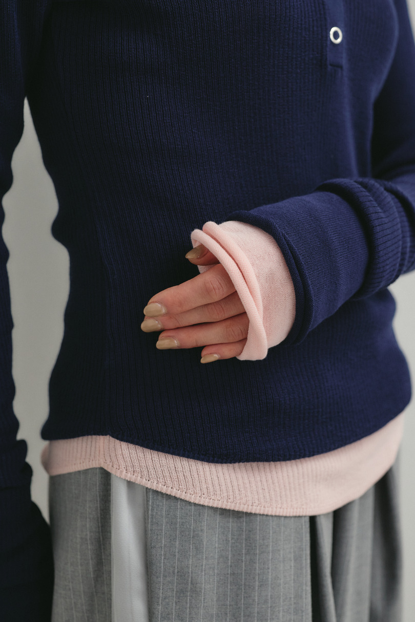 ヘンリーネックシアーニット 詳細画像 NVY 9