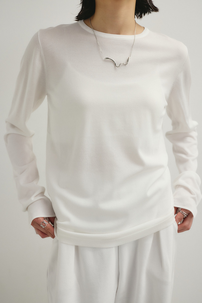 スリットスリーブニット 詳細画像 WHT 5