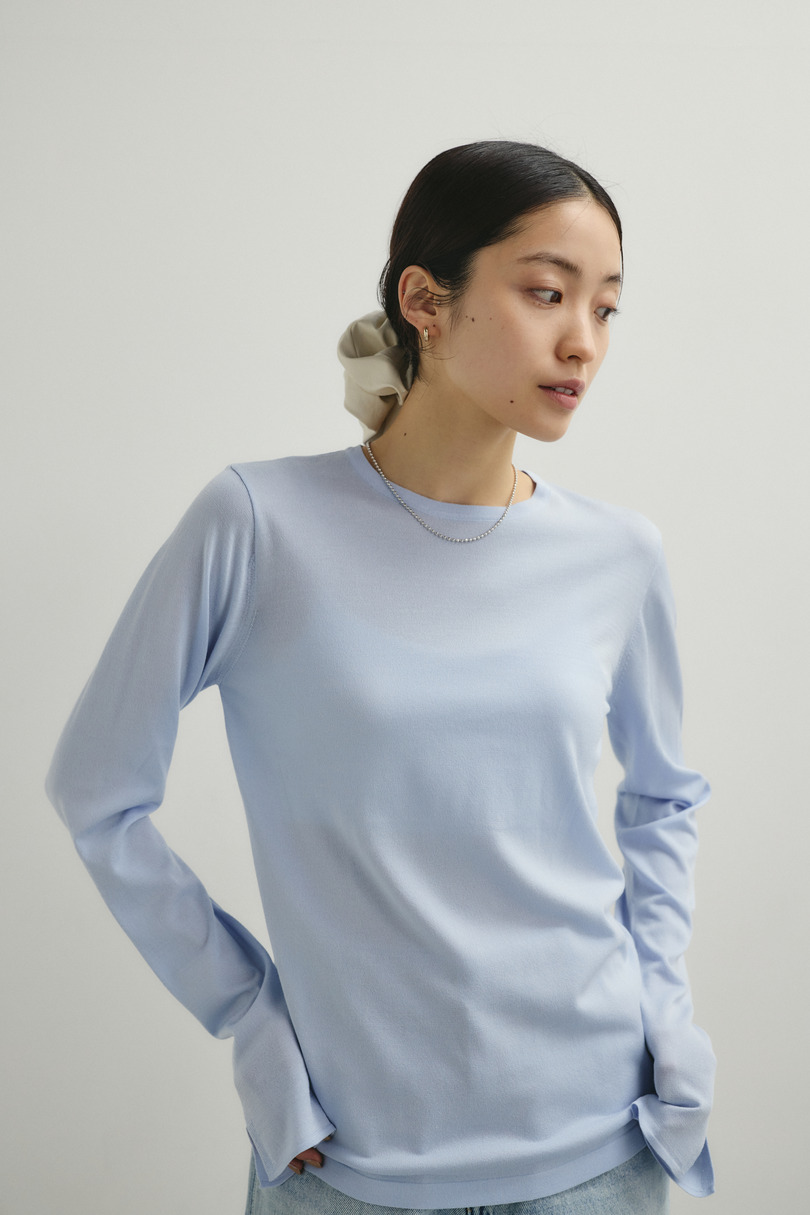 スリットスリーブニット 詳細画像 SAX 4