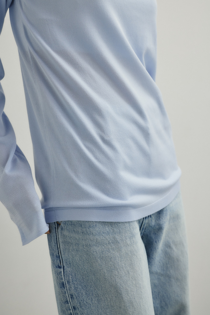 スリットスリーブニット 詳細画像 SAX 8